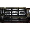 Image 3 : NEW BLAKE BLACK LEATHERETTE RECLINING SOFA & LOVE