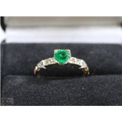 .925 STERLING SILVER RING WITH 10K  SIZE 7