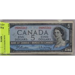 25) 1954 $5 BANK NOTE