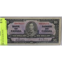 30) 1937 $10 BANK NOTE