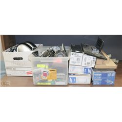 LOT OF MISC OFFICE SUPPLYS INC PRINTER CARTRIDGES&