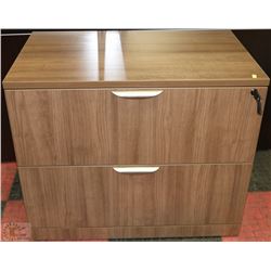 TWO DOOR WOODEN LATERAL FILING CABNET WITH KEY