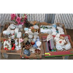 PALLET WITH 6 FLATS OF GLASSWARE INCLUDING 1 WITH