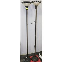 2 FLOOR LAMPS WITH DECORATIVE GLASS