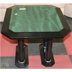 BLACK AND GREEN END TABLE