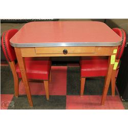 CHILD TABLE WITH DRAWER PLUS 2 UPOLSTERED CHAIRS