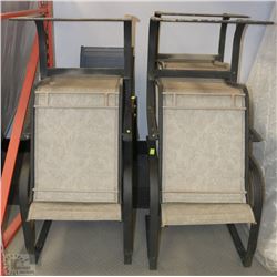 SET OF SIX WITH SET OF THREE METAL PATIO CHAIRS