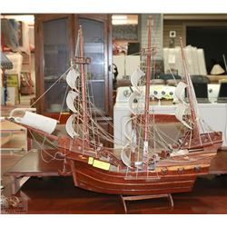 WOODEN HAND MADE SAILING SHIP WITH