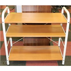 WOOD AND METAL 3 TIER STAND