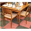 Image 1 : VINTAGE SOLID WOOD TABLE WITH 4 CHAIRS WITH
