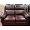 Image 2 : WHISTLER BURGUNDY LEATHER RECLINING SOFA &LOVESEAT