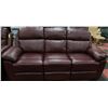 Image 3 : WHISTLER BURGUNDY LEATHER RECLINING SOFA &LOVESEAT