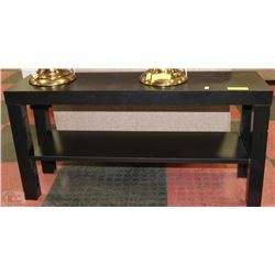 BLACK FLAT TV SCREEN STAND W/WALL