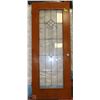 Image 1 : LEADED GLASS INSERT DOOR WITH GLASS DOOR KNOBS