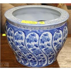 BLUE AND WHITE PLANT POT