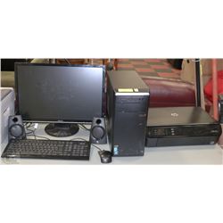 ASUS  DESKTOP COMPUTER SCREEN/TOWER W/ PRINTER &