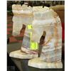 Image 1 : PAIR OF MARBLE TROJAN HORSE HEAD BOOKENDS