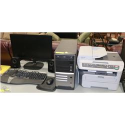 LG FULL DESKTOP COMPUTER SCREEN/TOWER W/ PRINTER &