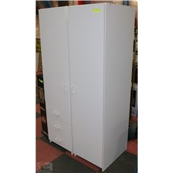 TWO WHITE FITTED CABINETS