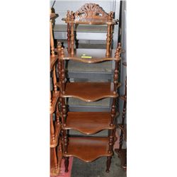 VINTAGE 5-TIER WOOD DISPLAY SHELF - LIGHT