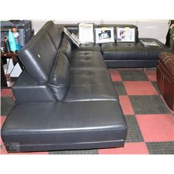 NEW BLACK LEATHERETTE LIFT BACK SECTIONAL