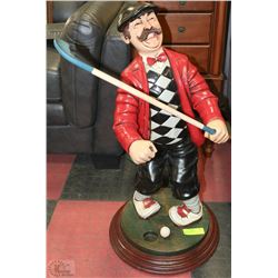 LARGE GOLFING DUDE STATUE WITH CLUB