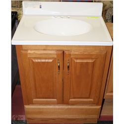 NEW OAK VANITY CABINET WITH DRAWER &CERAMIC SINK