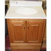 Image 1 : NEW OAK VANITY CABINET WITH DRAWER &CERAMIC SINK