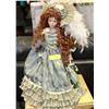 Image 1 : LARGE COLLECTOR PORCELAIN DOLL WITH STAND