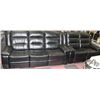Image 1 : NEW BLAKE BLACK LEATHERETTE RECLINING SOFA & LOVE