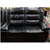 Image 2 : NEW BLAKE BLACK LEATHERETTE RECLINING SOFA & LOVE