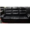 Image 3 : NEW BLAKE BLACK LEATHERETTE RECLINING SOFA & LOVE