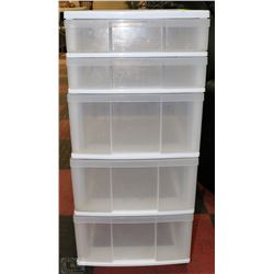 5 DRAWER PLASTIC STORAGE UNIT