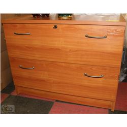 SOLID WOOD FILING CABINET 2 DRAWER