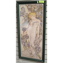 PICTURE OF IRIS FLOWER BY FAMOUS ALFONS MUCHA