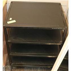 BLACK METAL AND VINYL 4 SHELVED AUDIO/TURNTABLE