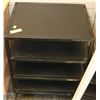 Image 1 : BLACK METAL AND VINYL 4 SHELVED AUDIO/TURNTABLE