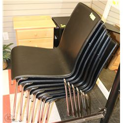 7 BLACK LEATHERETTE OFFICE CHAIRS