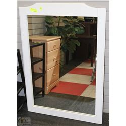 WHITE FRAMED MIRROR