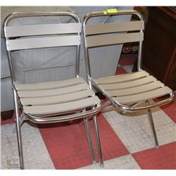 PAIR OF CHROME FOLDING CHAIRS