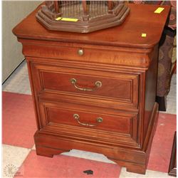 WOODEN 2 DRAWER NIGHT TABLE