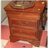 Image 1 : WOODEN 2 DRAWER NIGHT TABLE