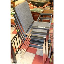4 METAL FRAMED OFFICE CHAIRS