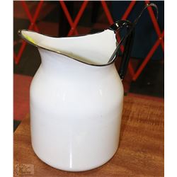 ENAMEL PITCHER AND LADEL