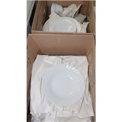 COMPLETE 12PC WHITE CERAMIC DINING SET