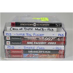 BUNDLE WITH THREE PS3 GAMES & FIVE PS2 GAMES