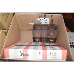 BOX WITH WOODEN TREASURE CHEST JEWELLERY BOX &