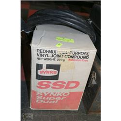 BOX OF DRYWALL TAPE AND 220 EXTENSION CABLE