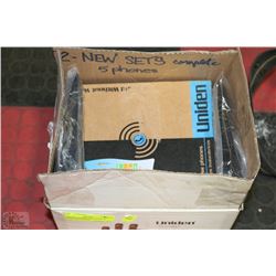 UNIDEN PHONES 2 SETS WITH  A TOTAL OF 5 PHONES