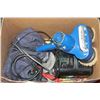 Image 1 : BOX OF MISC TOOLS AND CHARGER ETC